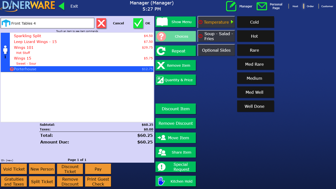 Dinerware POS Software 1 Station Perpetual License POS Dudes