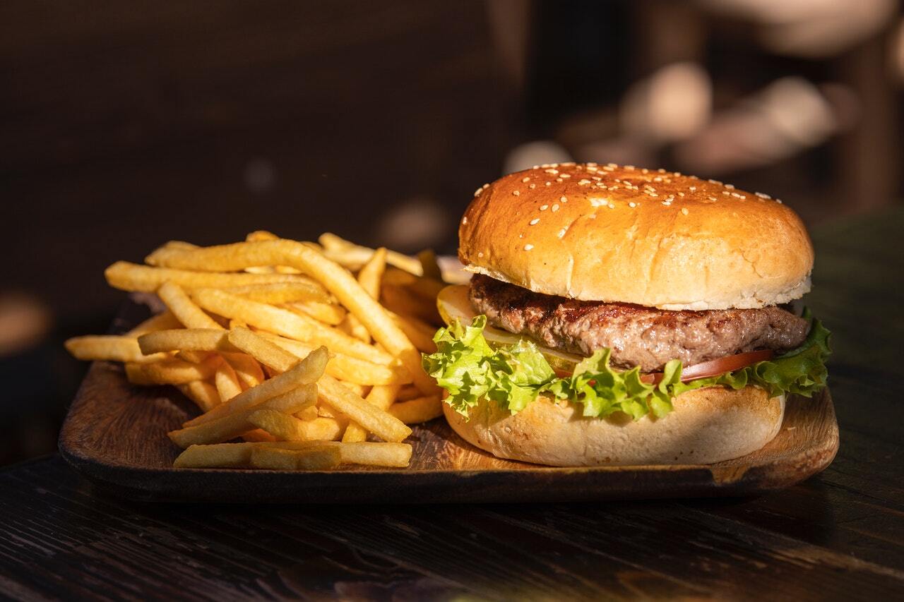 burger and fries